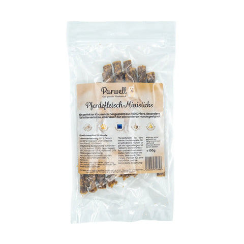 Pferdefleisch-Ministicks für Hunde, 100 % Pferd, naturrein & hypoallergen