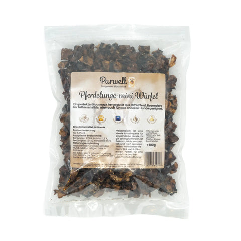 Purwell Pferdelunge Mini-Würfel für Hunde