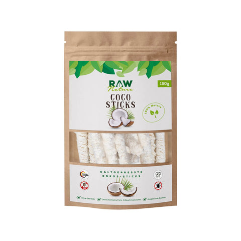 RAW Nature Kokos-Sticks – 100 % Kokos für gesunde Zähne & Vitalität