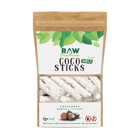 RAW Nature Kokos-Sticks – 100 % Kokos für gesunde Zähne & Vitalität