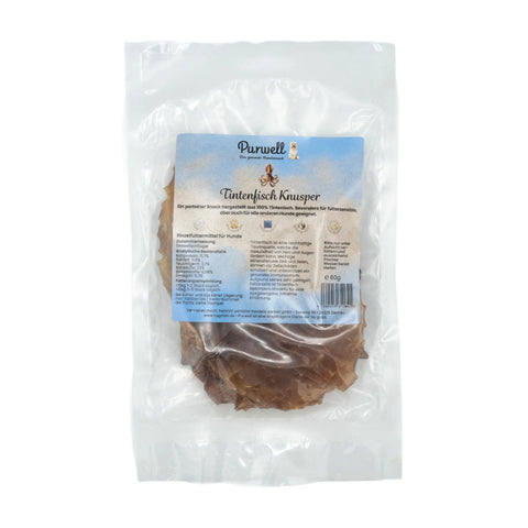Purwell Tintenfisch Knusper für Hunde 60g