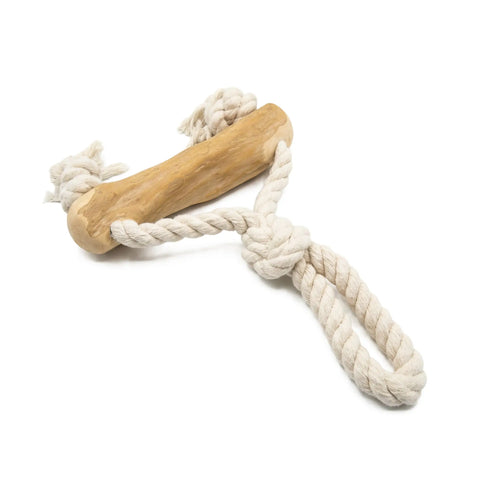updog Kaffeeholz mit Baumwollseil für Hunde