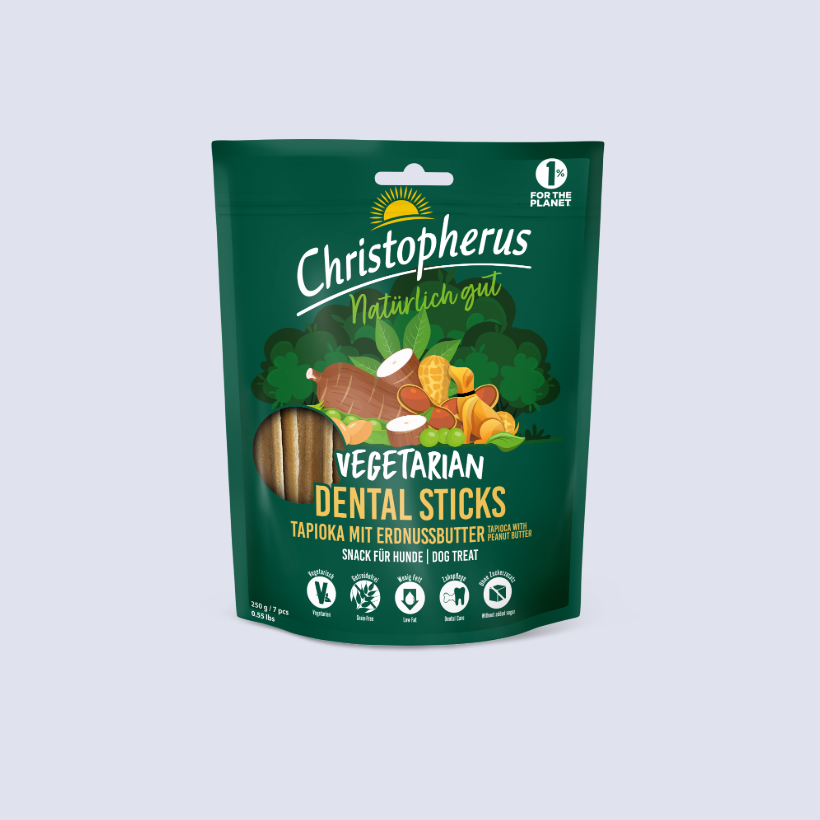 Christopherus Vegetarian - Dental Stick - Tapioka mit Erdnussbutter 250g