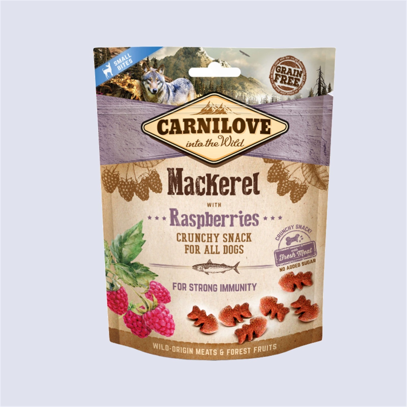 Carnilove Hund Crunchy Snack – Makrele mit Himbeeren 200g