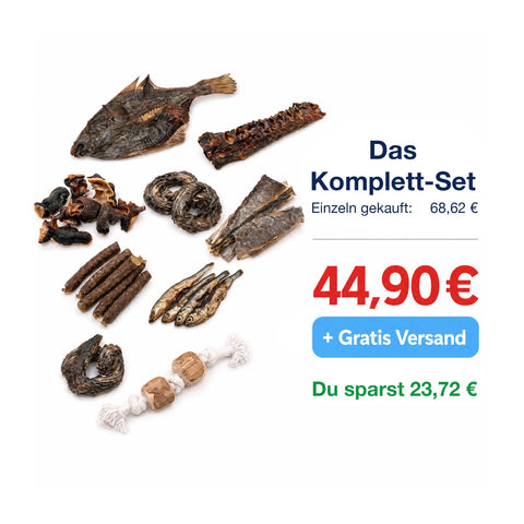 Purwell Schnüffel-Probierpaket Fisch – 7 Sorten Hundesnacks für sensible Hunde