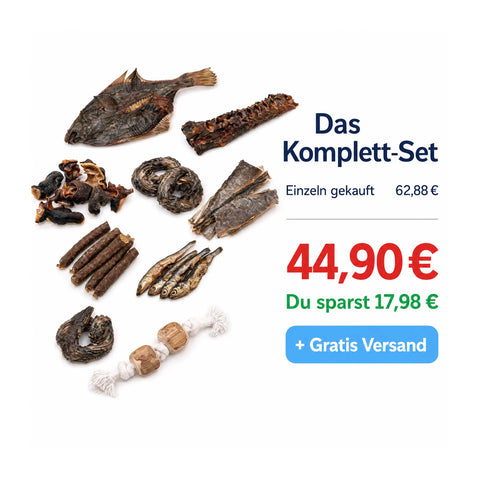 Purwell Schnüffel-Probierpaket Fisch – 7 Sorten Hundesnacks für sensible Hunde