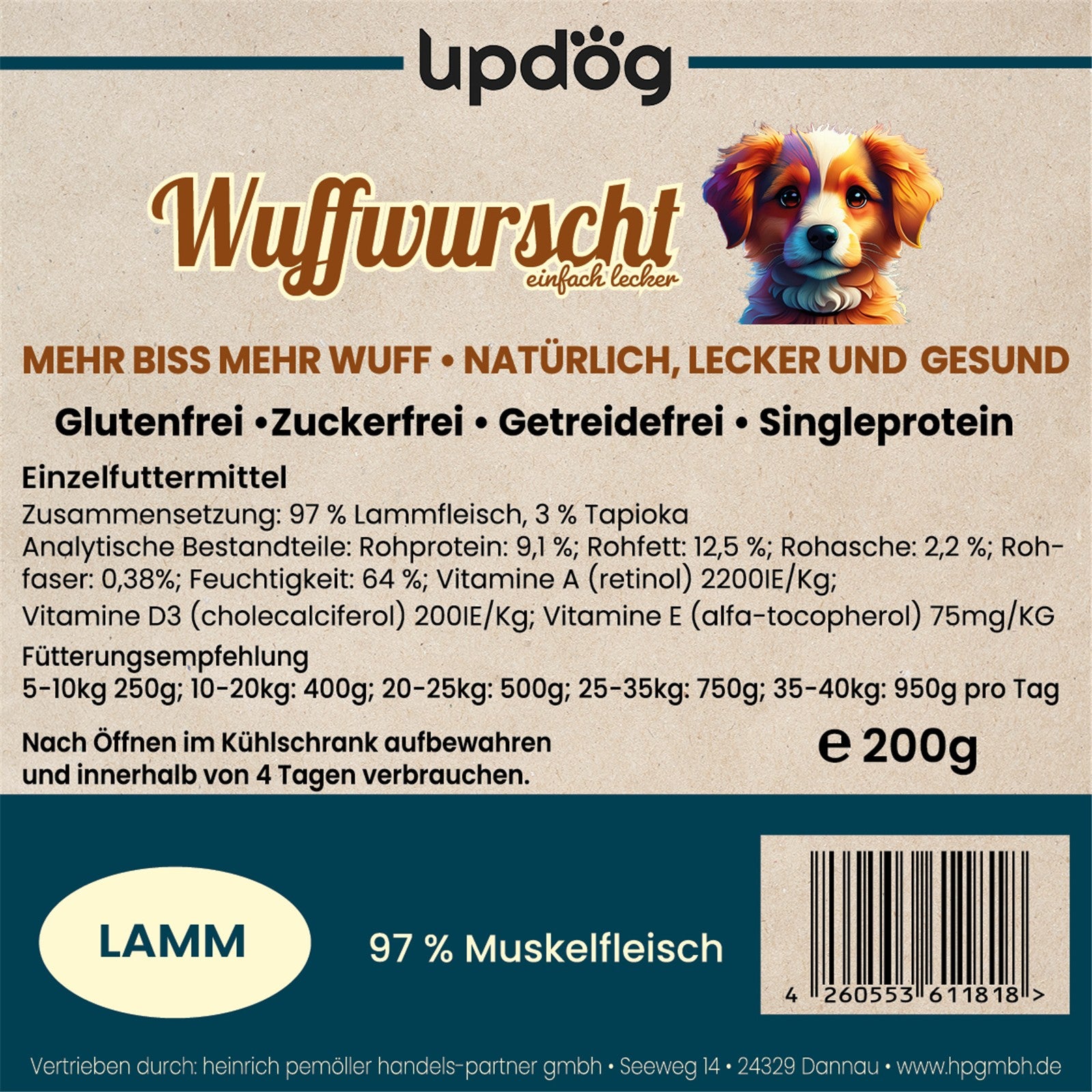 updog Wuffwurscht Lamm 200g