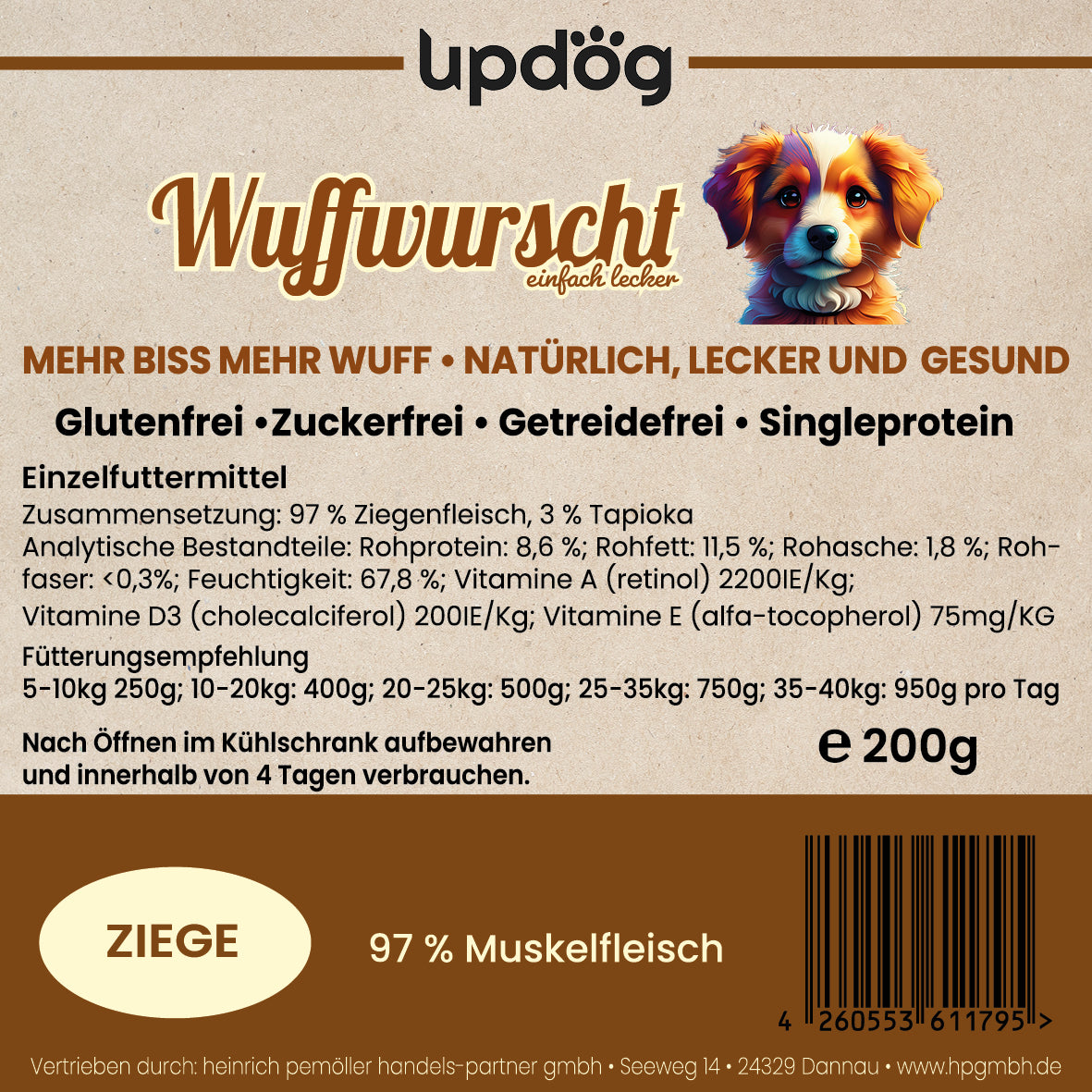 updog Wuffwurscht Ziege 200g