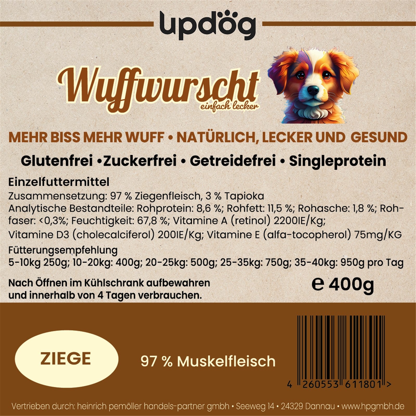 updog Wuffwurscht Ziege 400g