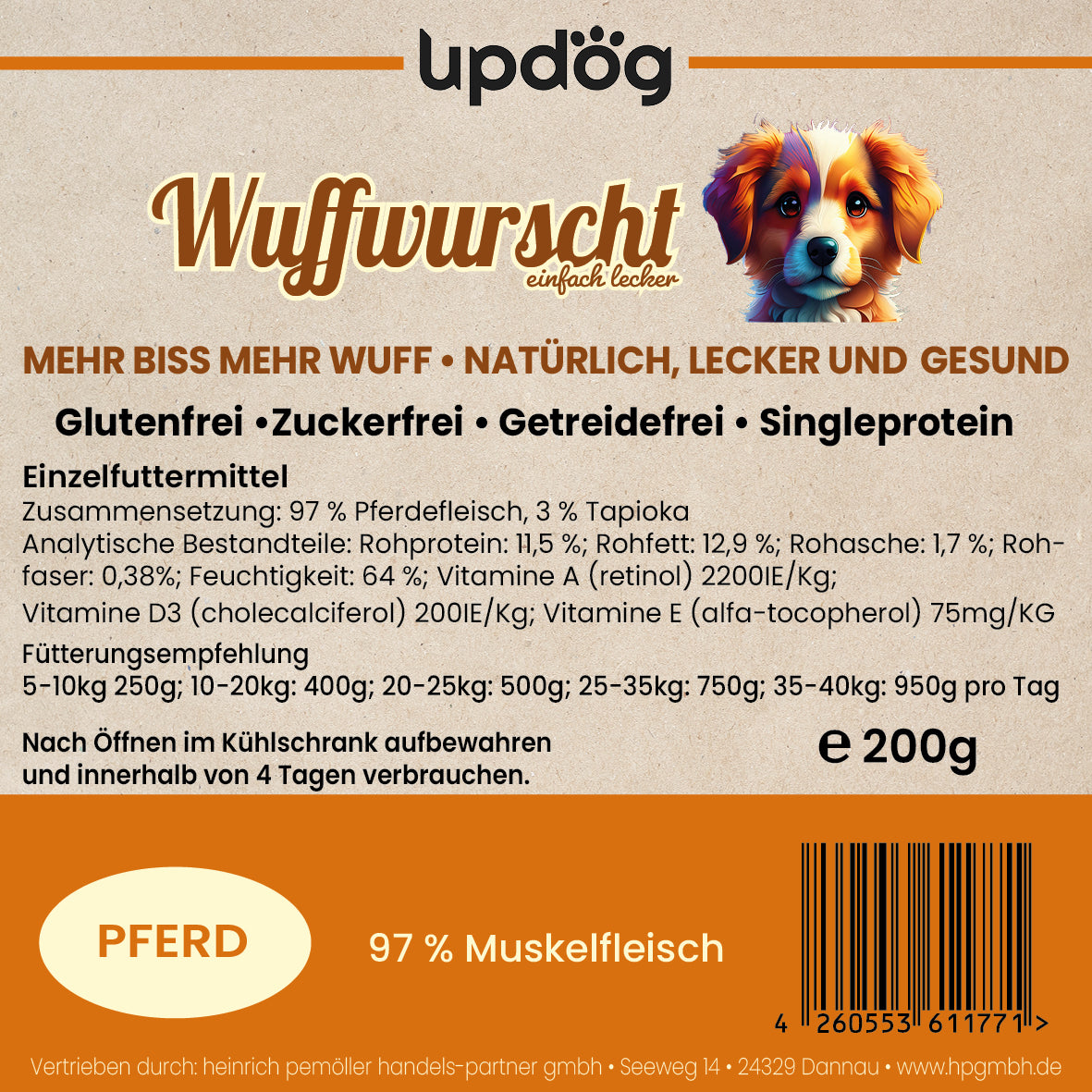 updog Wuffwurscht Pferd 200g